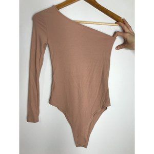 Bayse Bodysuit Womens Small Ribbed One Sleeve New